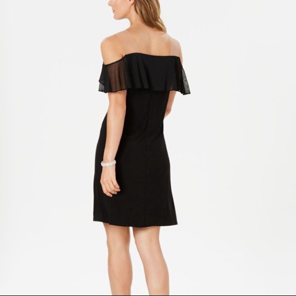 Floral Beaded Shift Dress Black | MSK - Picture 3 of 7